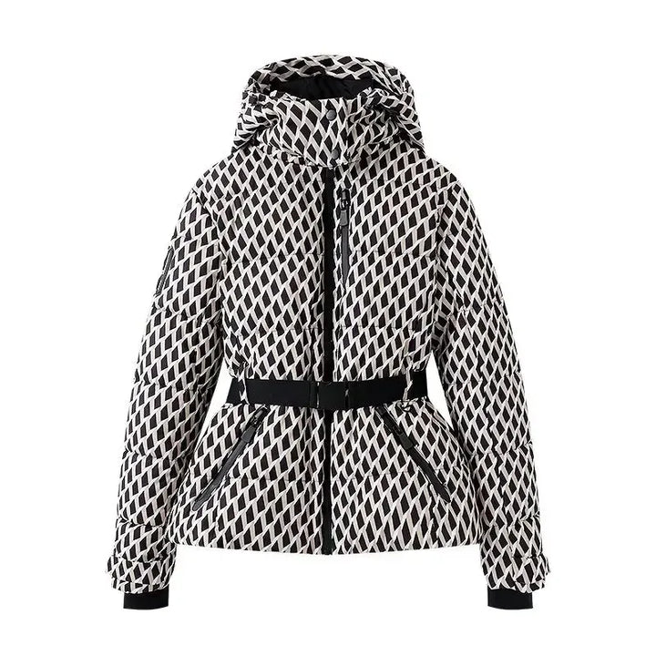 Fiorella | Slim Hooded Padded Parka with High-Waist Belt and Windproof Design