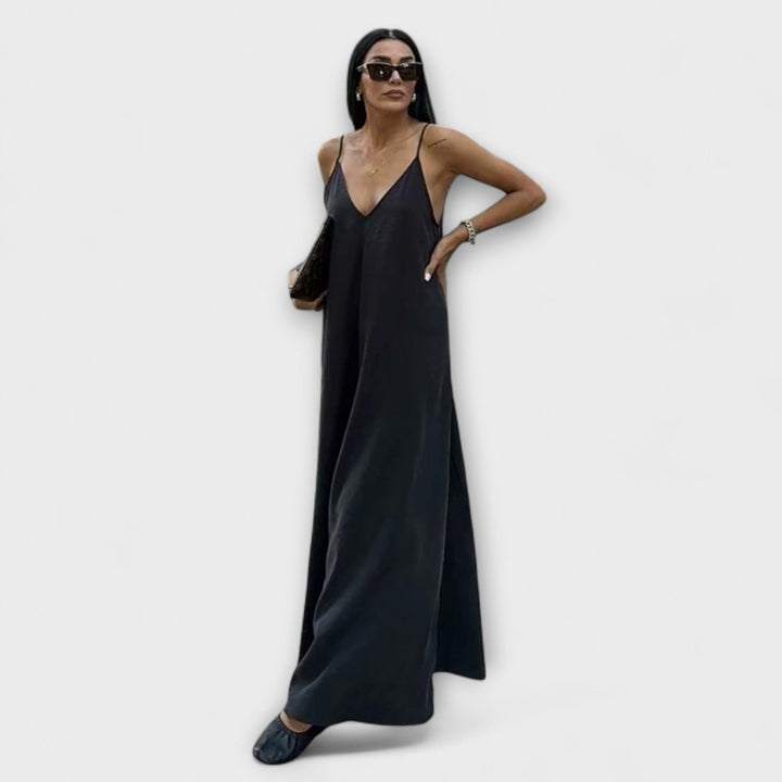 Robe maxi à bretelles fines