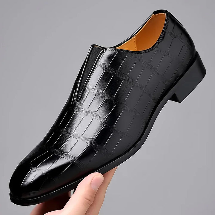 Noah™ - Mocassins en cuir à enfiler avec motif pierre élégants