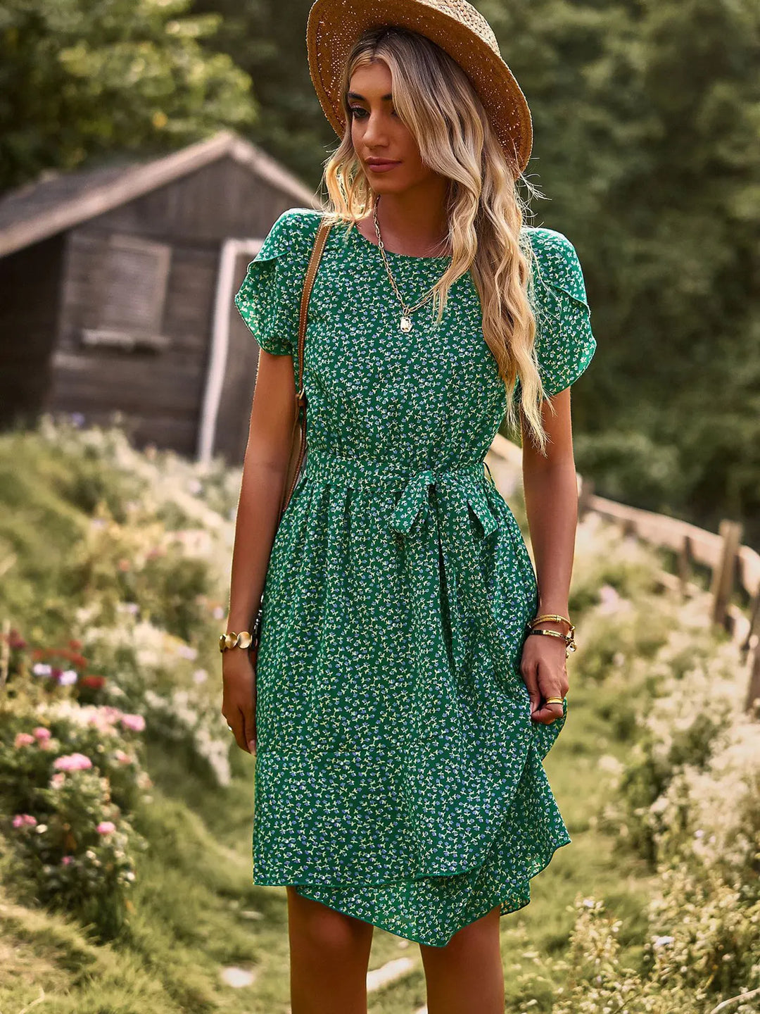 Scarlett™ - Robe plissée florale décontractée