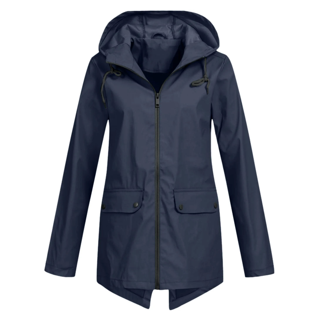 Marisienna | Capa de chuva leve e compactável, com capuz ajustável e bolsos com aba
