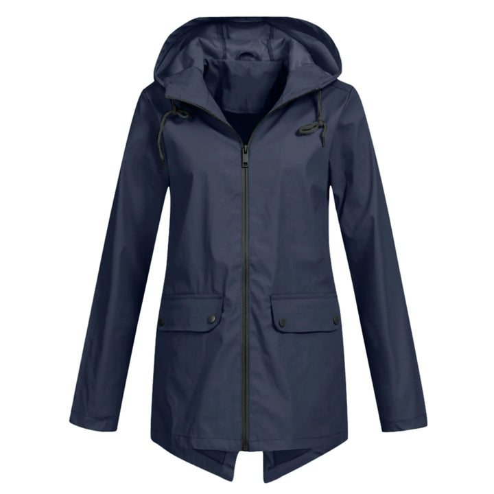 Marisienna | Capa de chuva leve e compactável, com capuz ajustável e bolsos com aba