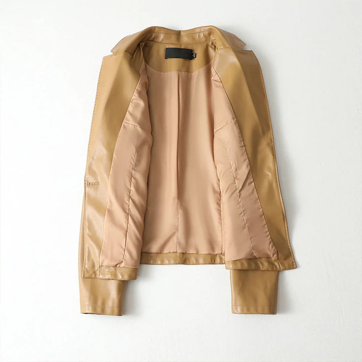 Blazer en cuir véritable en peau d'agneau, veste ajustée  