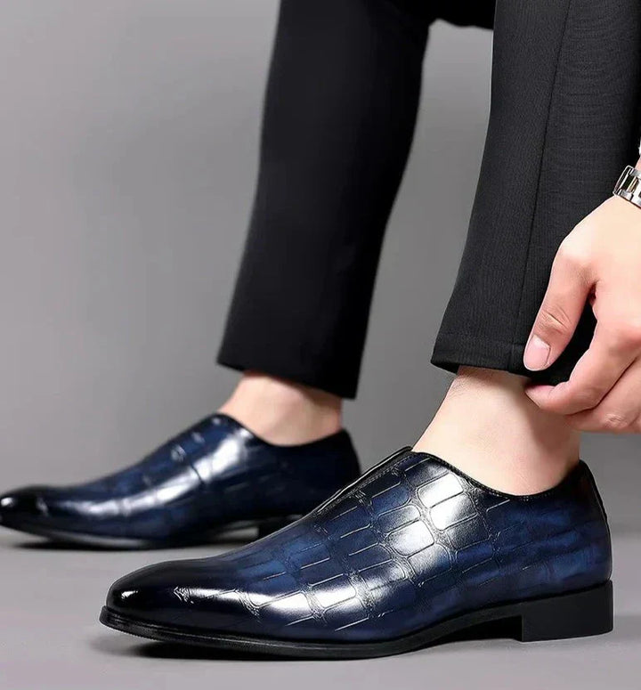 Noah™ - Mocassins en cuir à enfiler avec motif pierre élégants