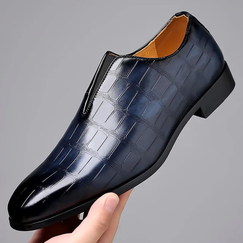 Noah™ - Mocassins en cuir à enfiler avec motif pierre élégants