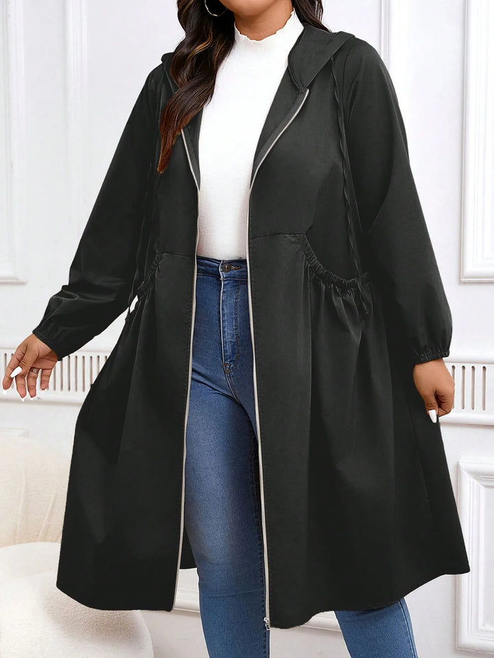Wendy | Manteau à capuche grande taille confortable avec coupe adaptée au ventre