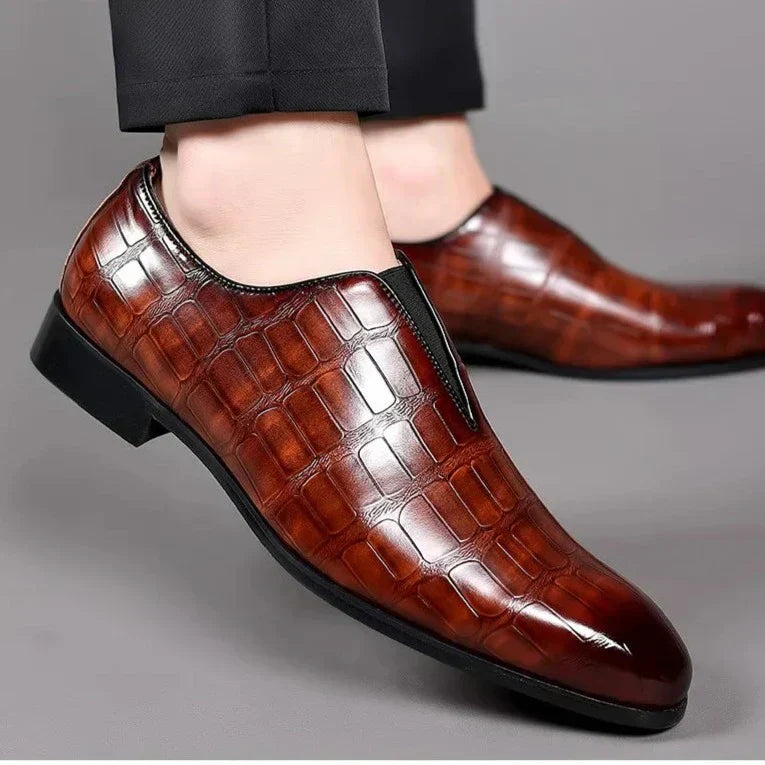 Noah™ - Mocassins en cuir à enfiler avec motif pierre élégants
