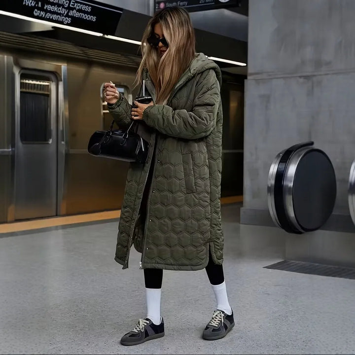 Albertine | Oversized Hooded Puffer Coat with Quilted Design and Zip Closure
