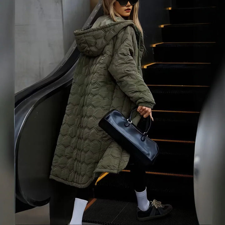 Albertine | Oversized Hooded Puffer Coat with Quilted Design and Zip Closure