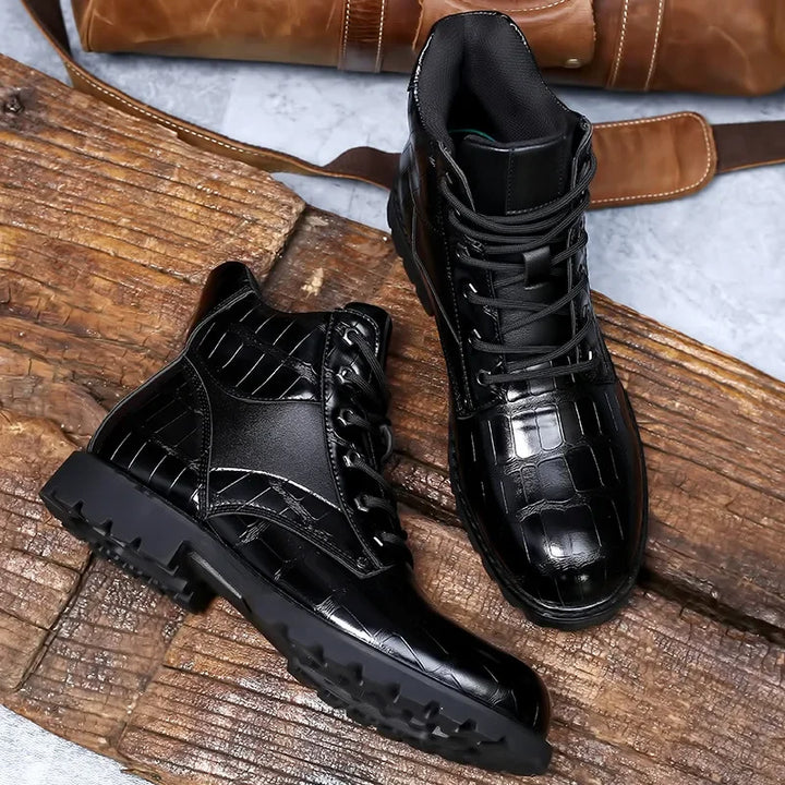 Isaac™ - Bottines Chelsea élégantes en cuir de crocodile