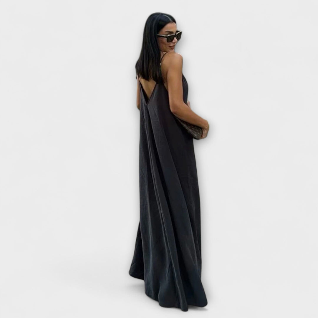 Robe maxi à bretelles fines