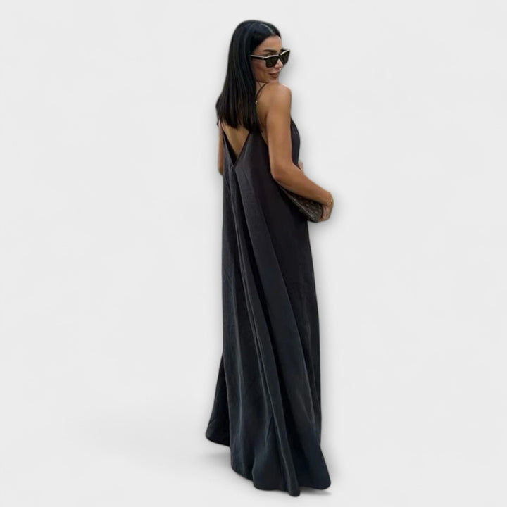 Robe maxi à bretelles fines