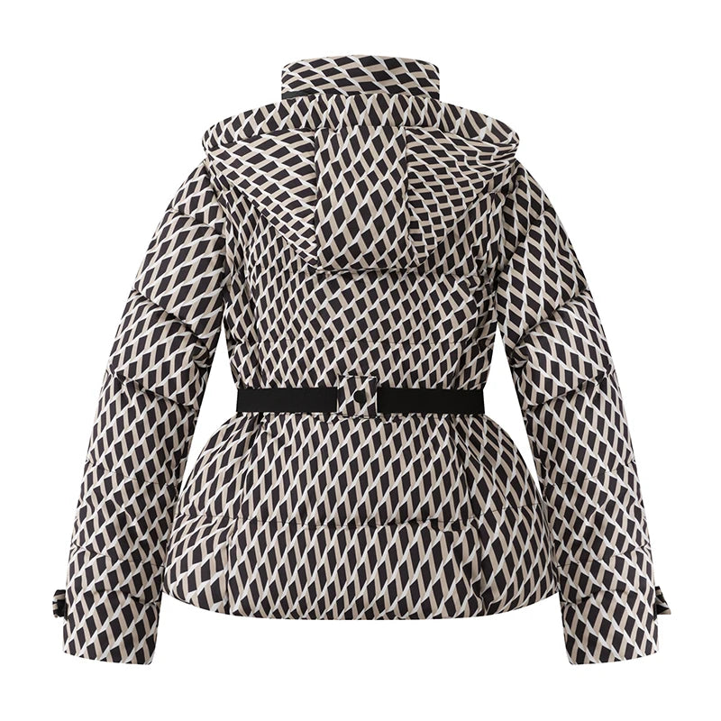 Fiorella | Slim Hooded Padded Parka with High-Waist Belt and Windproof Design