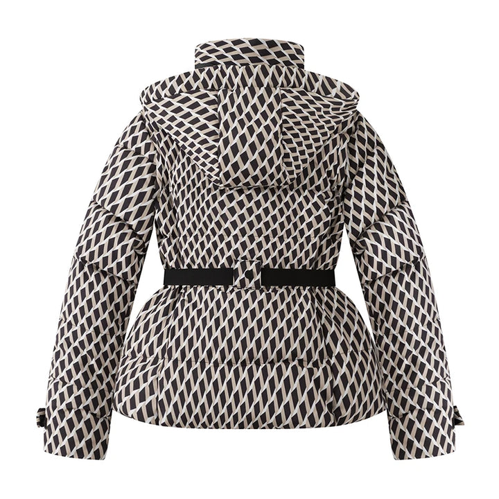 Fiorella | Slim Hooded Padded Parka with High-Waist Belt and Windproof Design