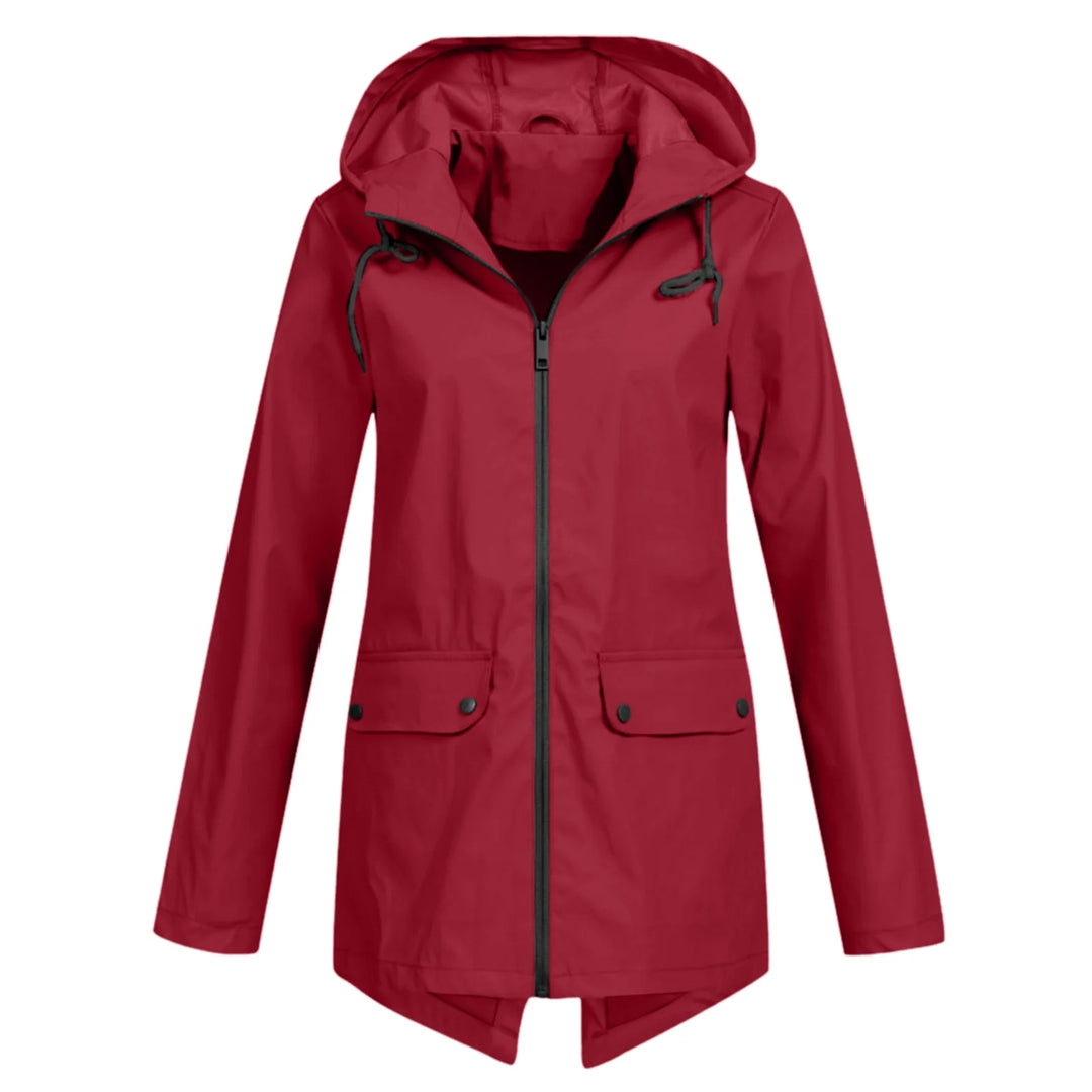 Marisienna | Capa de chuva leve e compactável, com capuz ajustável e bolsos com aba