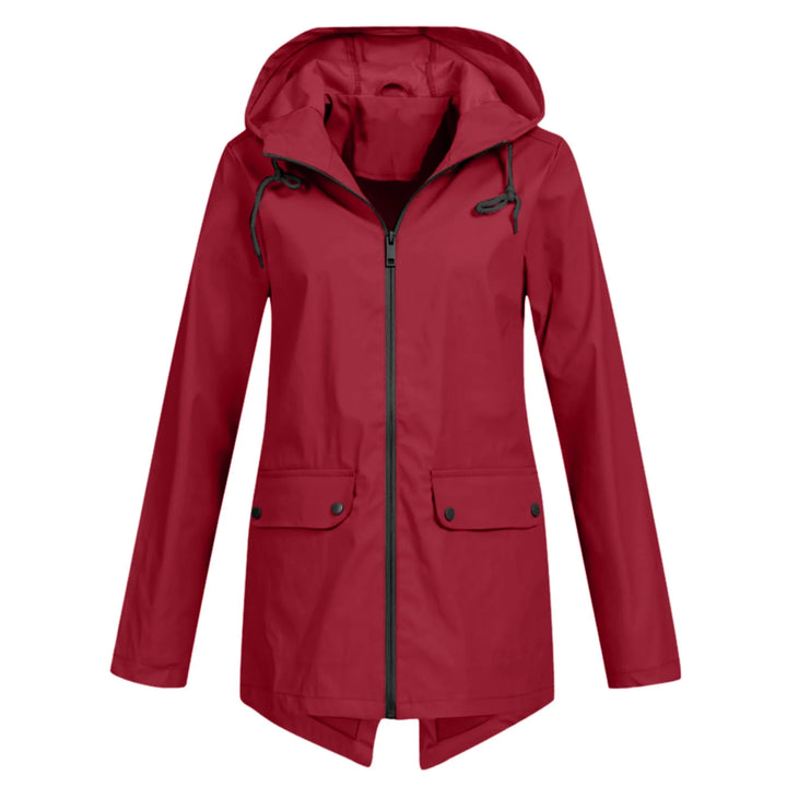Marisienna | Capa de chuva leve e compactável, com capuz ajustável e bolsos com aba