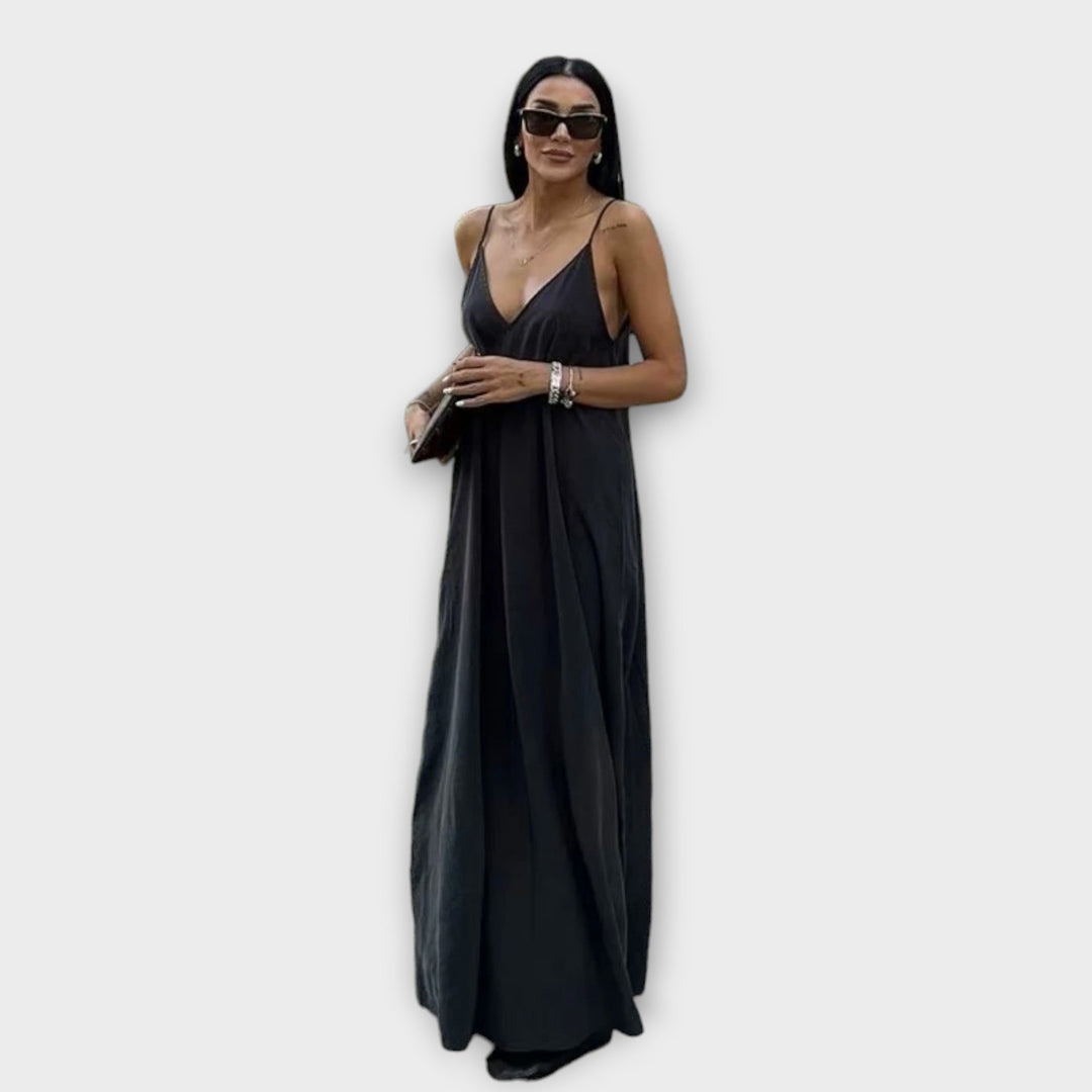 Robe maxi à bretelles fines
