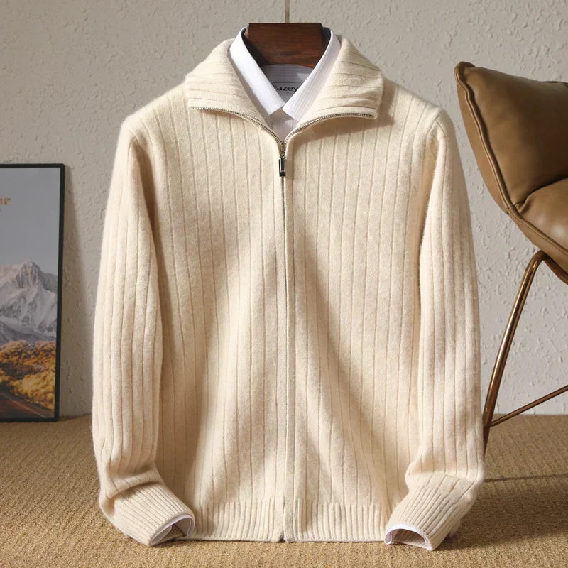 Owen™ - Cardigan d'affaires confortable en laine mérinos