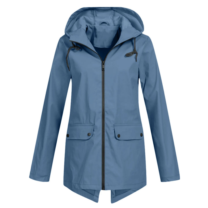 Marisienna | Capa de chuva leve e compactável, com capuz ajustável e bolsos com aba