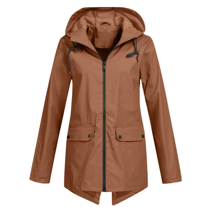 Marisienna | Capa de chuva leve e compactável, com capuz ajustável e bolsos com aba
