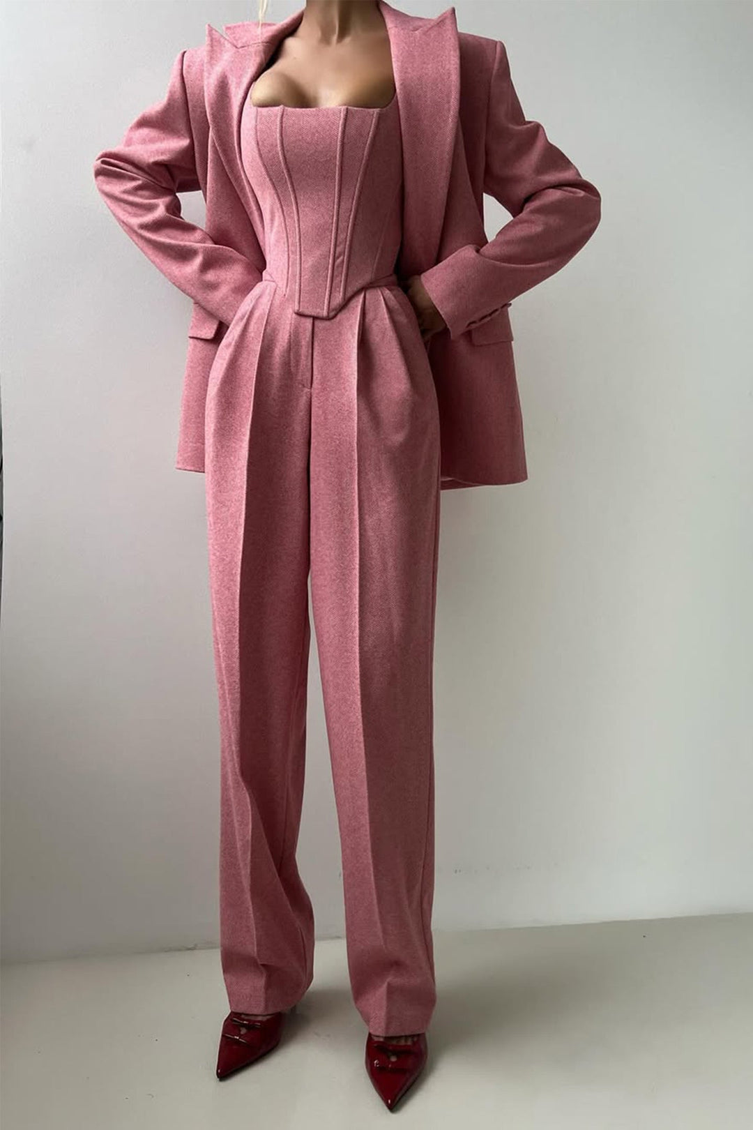 Grace - Ensemble Trois-Pièces avec Blazer Croisé