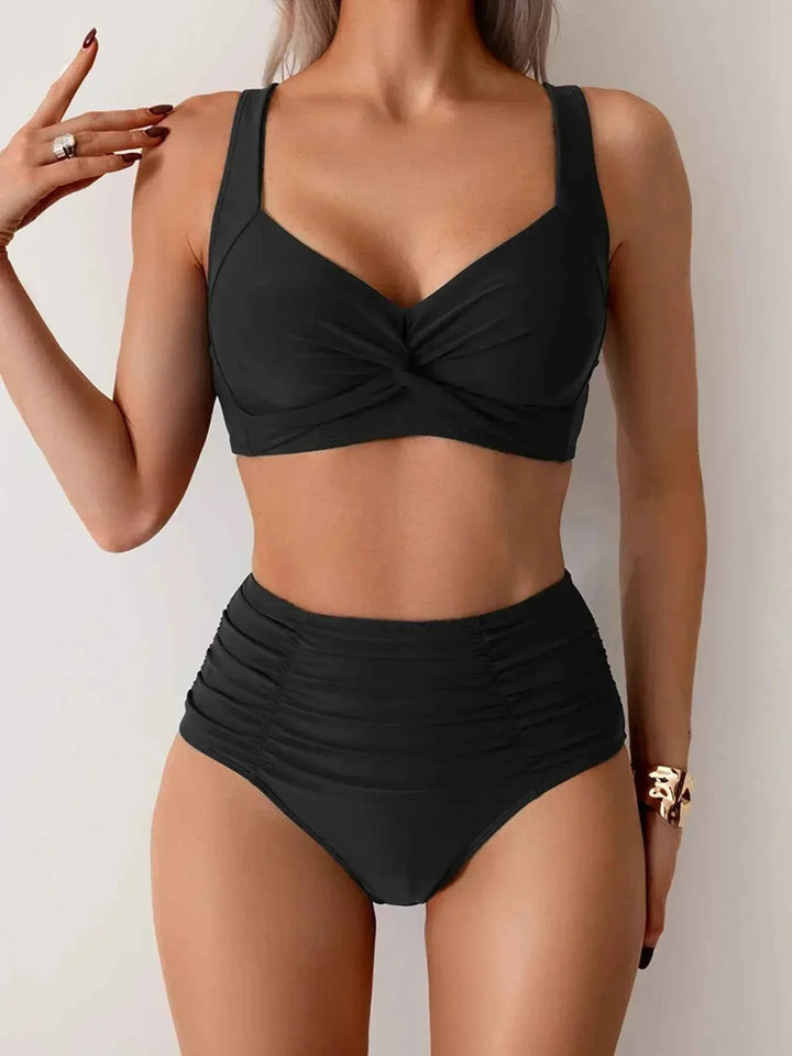 Ensemble bikini d'été taille haute