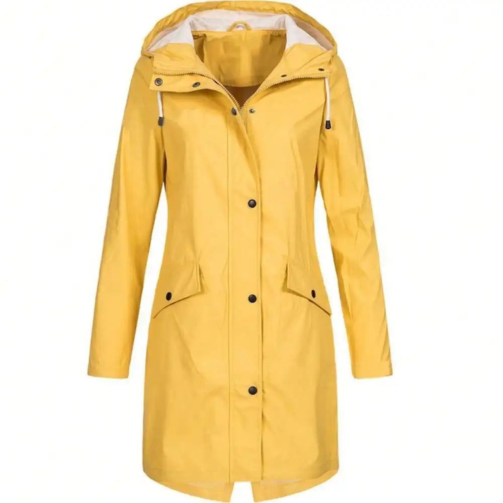 Thalassa | Robuste mittellange Regenjacke mit verstellbarer Kapuze und Pattentaschen