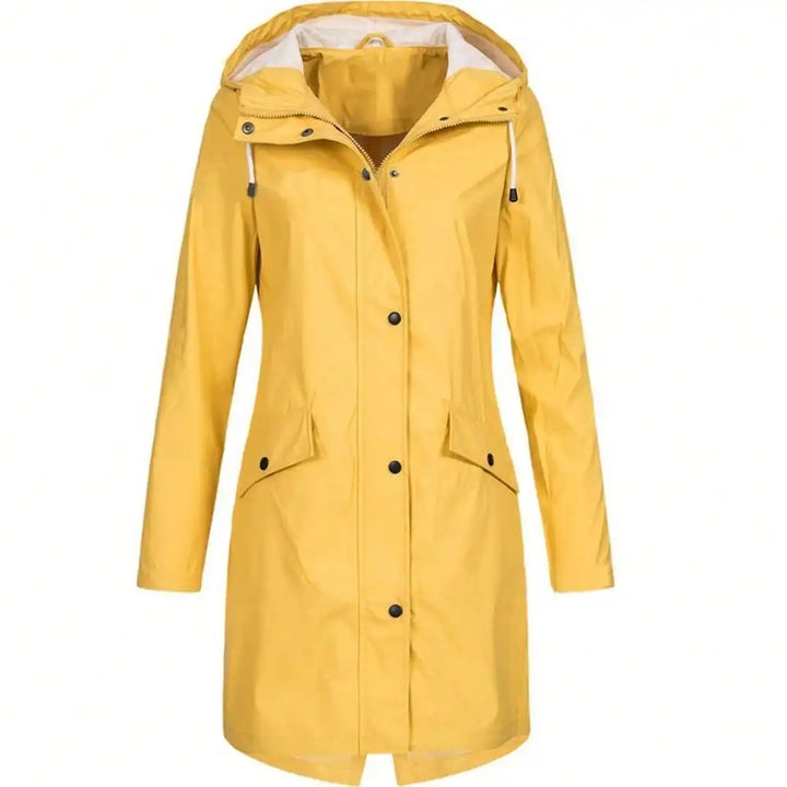 Thalassa | Robuste mittellange Regenjacke mit verstellbarer Kapuze und Pattentaschen
