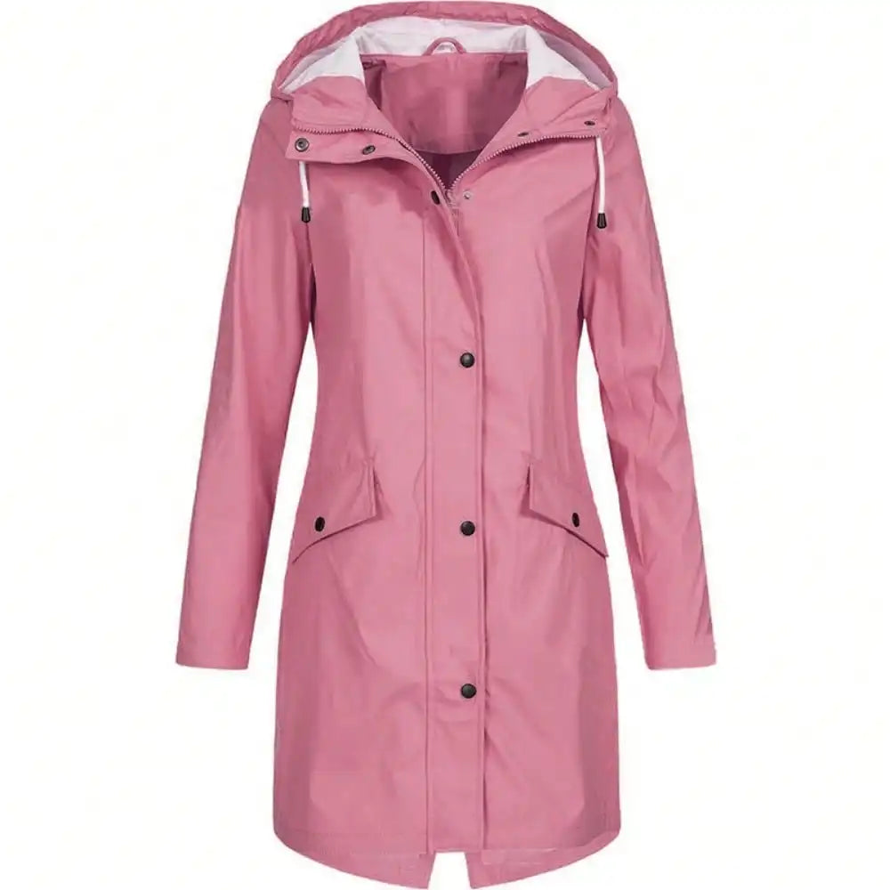 Thalassa | Robuste mittellange Regenjacke mit verstellbarer Kapuze und Pattentaschen