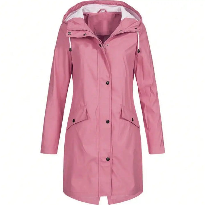 Thalassa | Robuste mittellange Regenjacke mit verstellbarer Kapuze und Pattentaschen