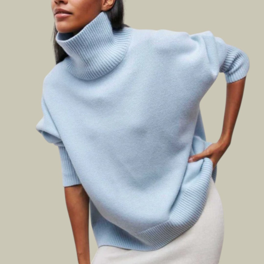 Clorinda | Relaxed Loose-Fit Sweater with Turtleneck Collar and Versatile Style