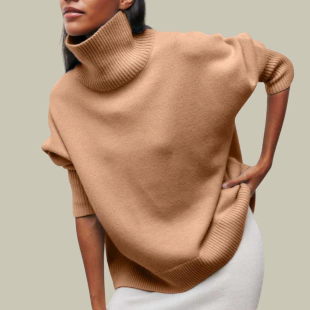 Clorinda | Relaxed Loose-Fit Sweater with Turtleneck Collar and Versatile Style