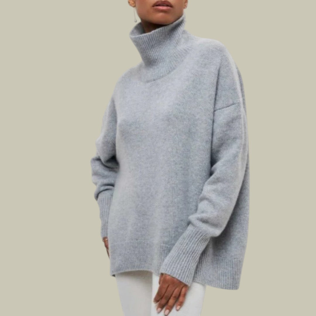 Clorinda | Relaxed Loose-Fit Sweater with Turtleneck Collar and Versatile Style