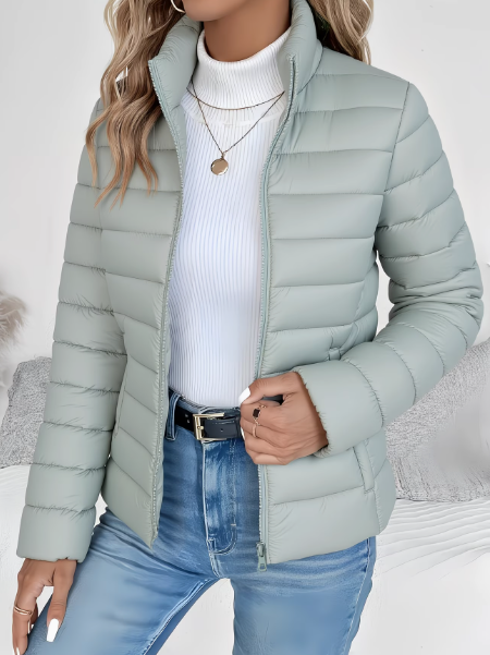 Women's Quilted Jacket Lightweight Puffer Full Zip Outerwear