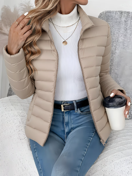 Women's Quilted Jacket Lightweight Puffer Full Zip Outerwear