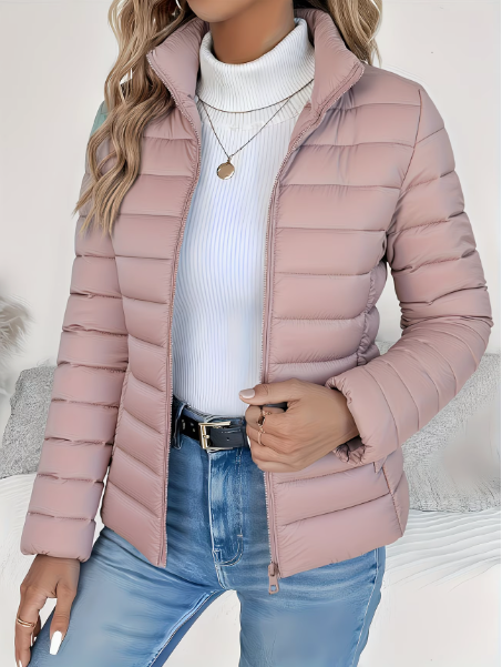 Women's Quilted Jacket Lightweight Puffer Full Zip Outerwear