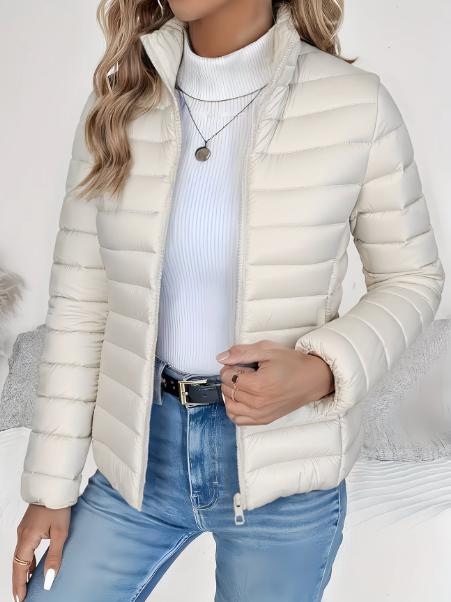 Women's Quilted Jacket Lightweight Puffer Full Zip Outerwear