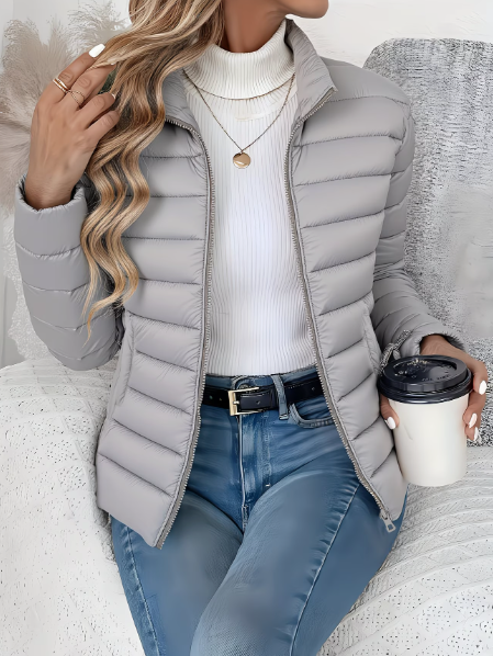 Women's Quilted Jacket Lightweight Puffer Full Zip Outerwear