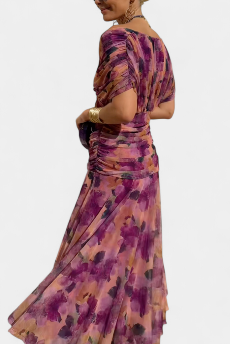 Alondra™ Robe longue fleurie avec col en V