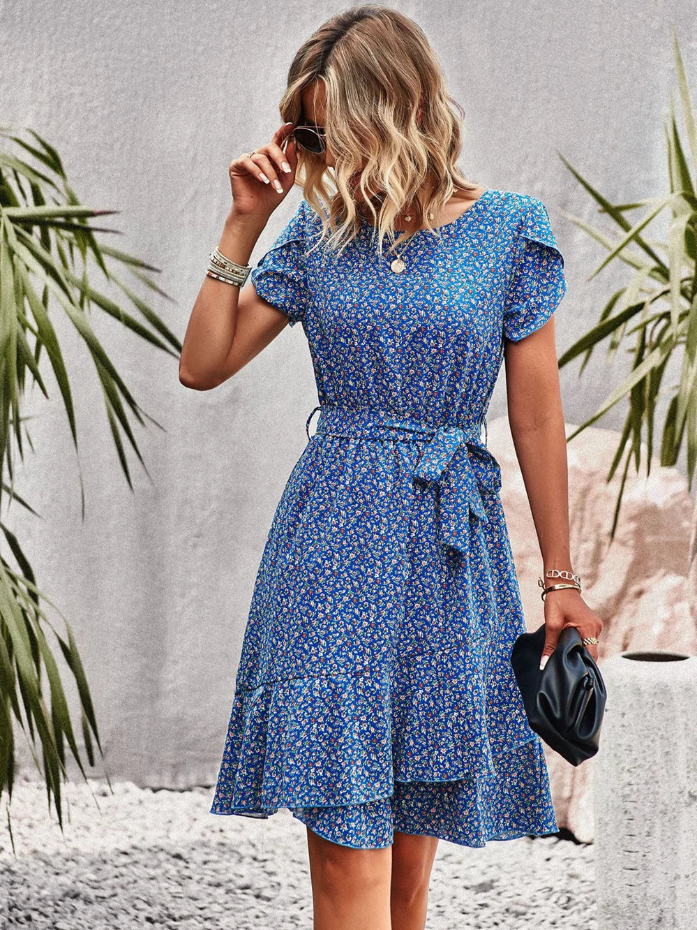 Scarlett™ - Robe plissée florale décontractée