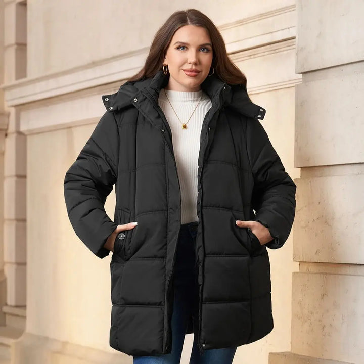 Donatella | Insulated Puffer Coat with Detachable Hood and Zip Closure