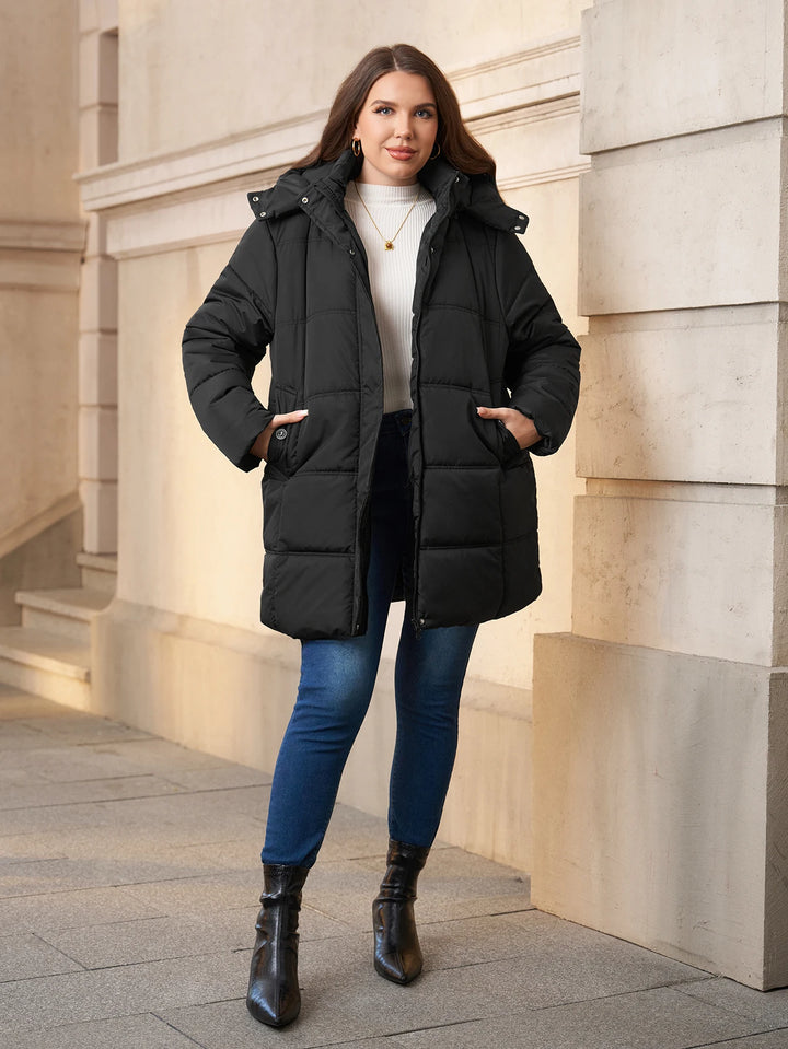 Donatella | Insulated Puffer Coat with Detachable Hood and Zip Closure