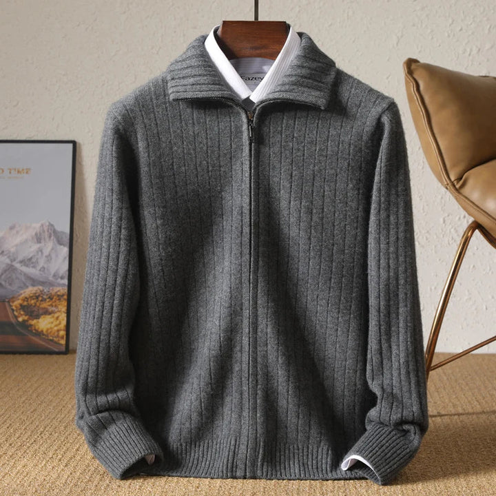 Owen™ - Cardigan d'affaires confortable en laine mérinos