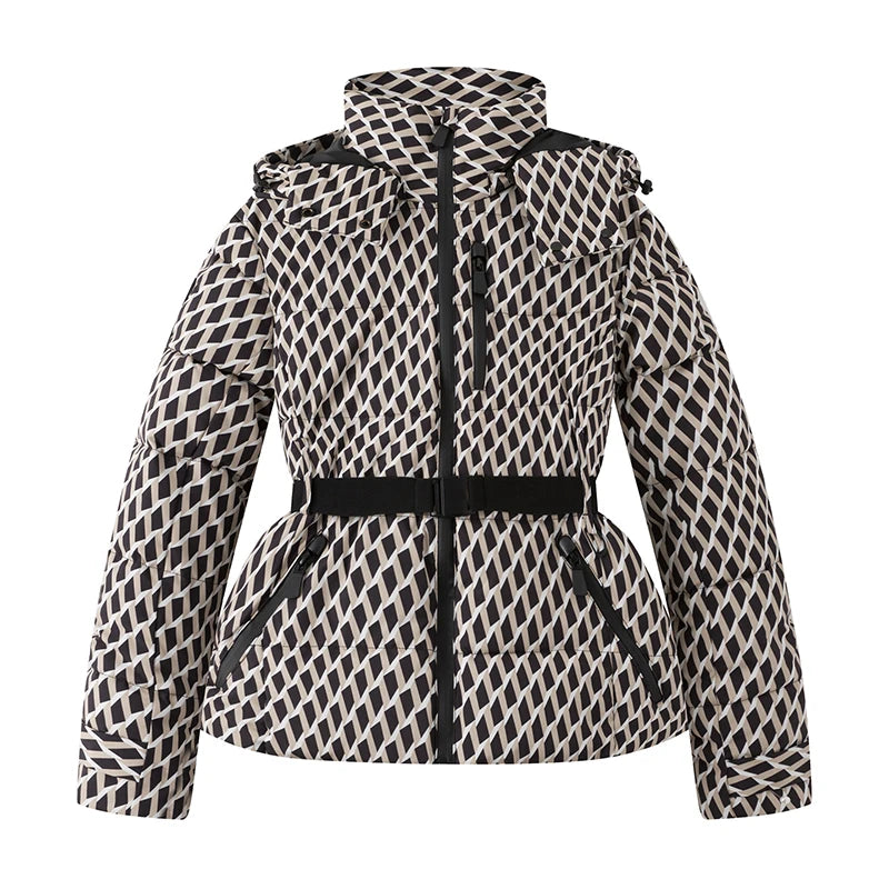 Fiorella | Slim Hooded Padded Parka with High-Waist Belt and Windproof Design