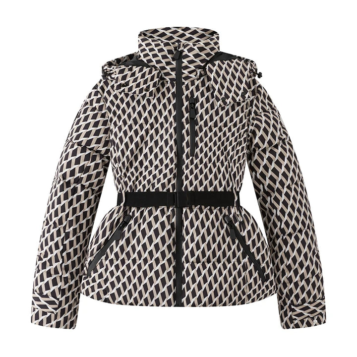 Fiorella | Slim Hooded Padded Parka with High-Waist Belt and Windproof Design