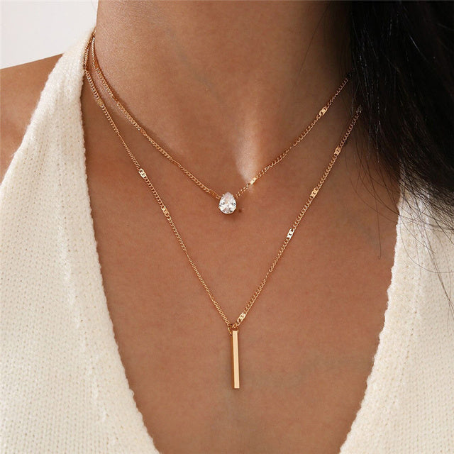 Ensemble de collier vintage avec pendentif doré