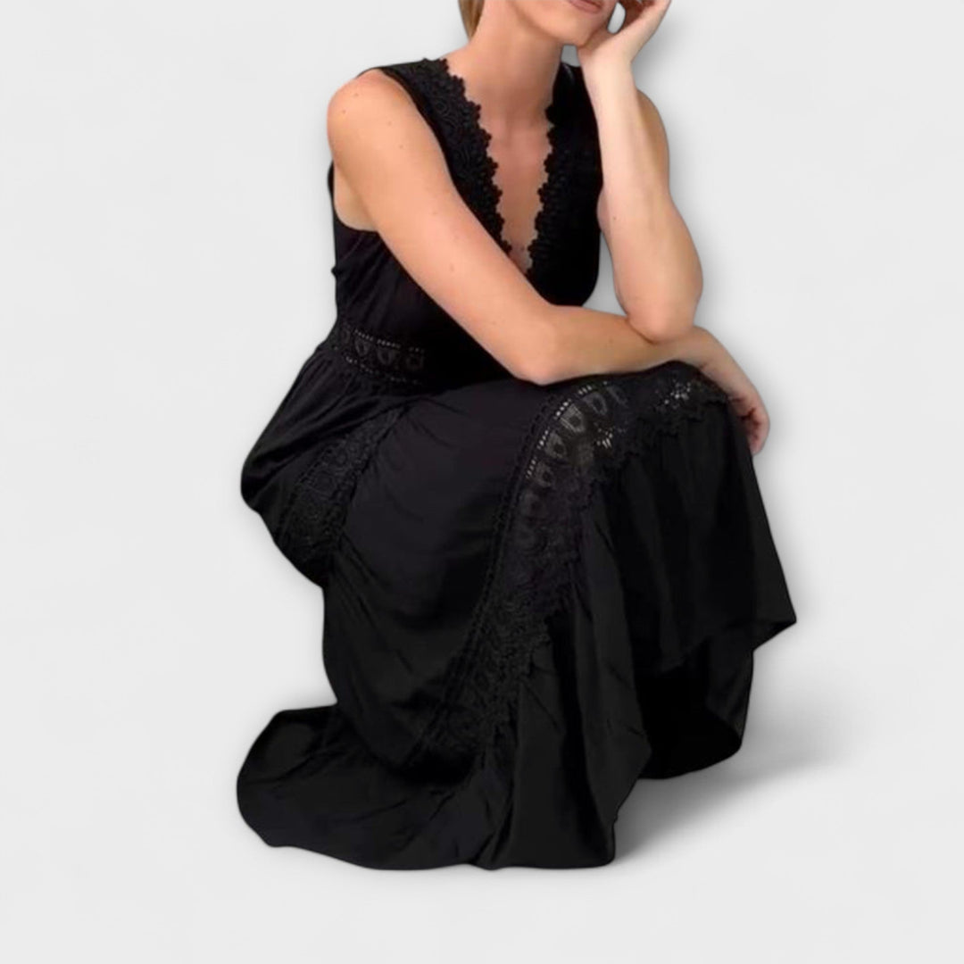 Aurélie - Robe élégante en dentelle à col en V
