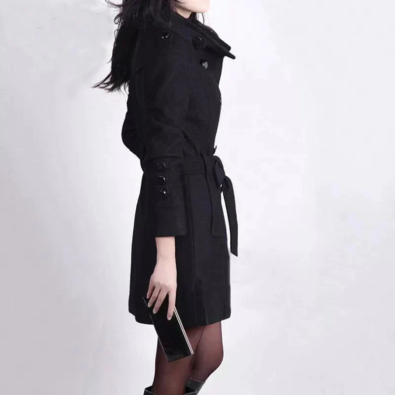 Ada | Timeless Women's Trench Coat with Double-Breasted Front and Belted Waist