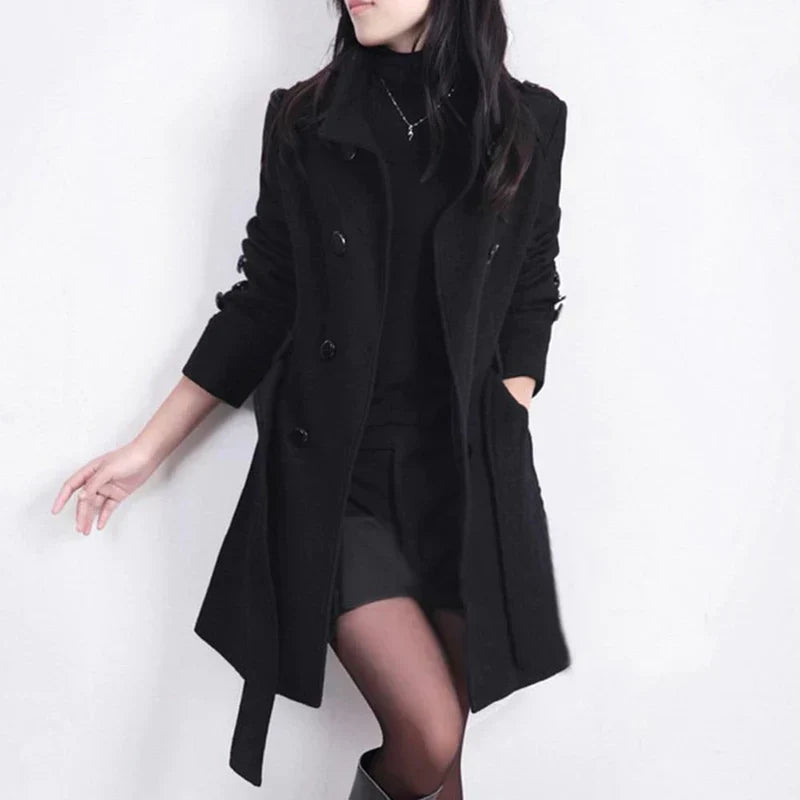 Ada | Timeless Women's Trench Coat with Double-Breasted Front and Belted Waist