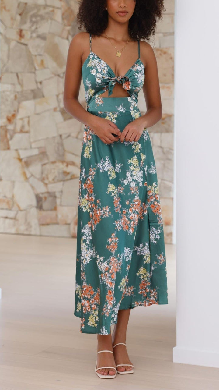 ROBE FLORALE EN SATIN